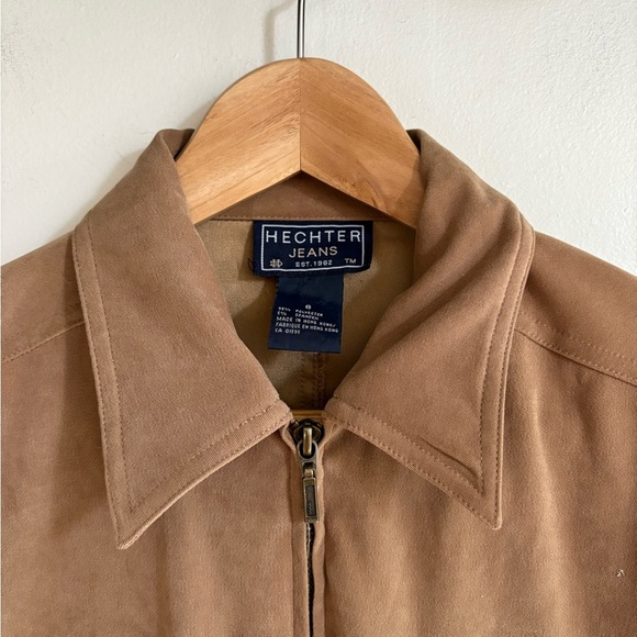Vintage Hechter Jeans Camel Zip-Up Shirt Jacket (Size M) - Picture 4 of 5